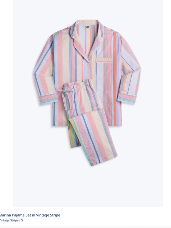 Sleepy Jones Marina Pyjama Set in Vintage Stripe - Picture 1 of 4